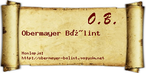 Obermayer Bálint névjegykártya