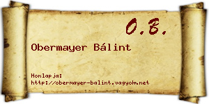 Obermayer Bálint névjegykártya